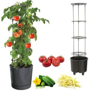Pot À Légumes Vigne Tomate Concombre Haricot Ø40 Cm Anthracite - Neuf