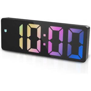 KALANKA-Dernier réveil numérique, Horloge LED, Horloge de Table électronique avec Affichage de la température, réveil de Voyage, luminosité réglable, Affichage 12/24H, Plus Anciens, Couleur - Neuf
