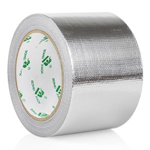 KALANKA-Ruban Adhésif Aluminium renforcé, 75mm*20m Bande d'étanchéité Étanche Feuille, ruban d'aluminium de réparation, Ruban adhesif haute temperature pour la réparation, l'isolation, l'étanchéité - Neuf
