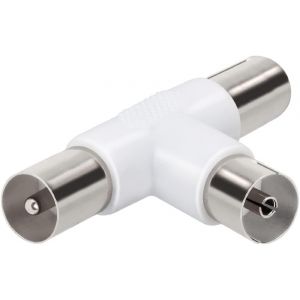 Ekon Répartiteur d'antenne TV 9,5 mm, 2 Prese maschio, 1 répartiteur Femelle connettore coassiale, antenne sdoppiatore TV, par TV, Smart TV, décodeur, terrasse numérique, Satellite - Neuf