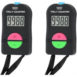 2 Pcs Compteur Électronique,Compteur De Comptage Numérique À Main Clicker Manuel Électronique Avec Lanière Ajouter Subt - Neuf