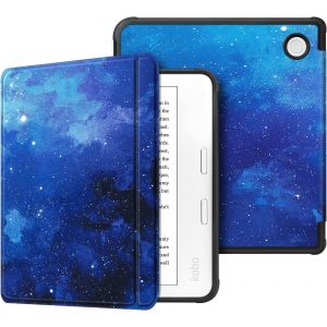 GUOP-Étui Compatible Avec 7"" Kobo Libra Colour 2024 / Kobo Libra 2 2021 (Modèle: N428 / N418),Housse Fine Légère Coque Arrière Souple En Tpu Fermeture Magnétique,Ciel Étoilé - Neuf