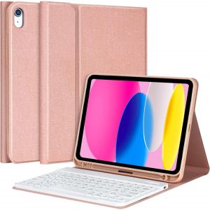 Clavier pour iPad 10&egrave;me G&eacute;n&eacute;ration 10.9"" 2022 Coque, Housse avec Fente pour Stylo Holder AZERTY D&eacute;tachable Clavier Bluetooth sans Fil pour iPad 10&egrave;me G&eacute;n 2022 10.9 Pouces - Neuf