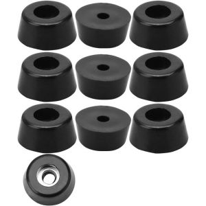 10pcs Patin Pied Chaise Meuble Caoutchouc Tampon Pare-Choc Embout Jambe Protection Avec Rondelle Métal D17x15xh8mm - Neuf