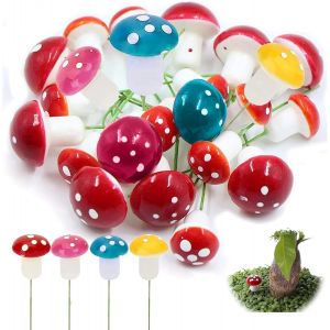 Kalanka-Statuette Decoration, Champignon Deco, Lot De 50 Pots De Fleurs En Forme De Champignon, Champignon Decoration, Pour D&eacute;coration De Potting, Bonsa&iuml;, Arrangement De Pots De Fleurs, 2cm - Neuf