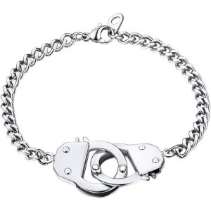 Bracelet Pour Femme Homme En Acier Inoxydable Bracelets Menotte Couple Ado Plaqué Or Chaîne Maille 4mm-19cm Bijoux Du Poignet Bracelet Manchette - Neuf