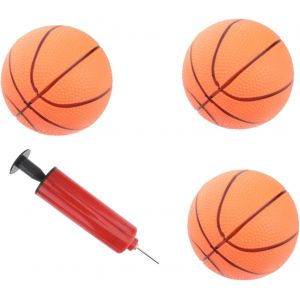 KAL-4 Pi&egrave;ces Ensemble 3 L Inflation Mini Balle Anti Stress Jouets Gonflable De Basket- Ball Balle Le Balle D&eacute;compression Jouet Enfant 10Cm Panier De Basket - Neuf