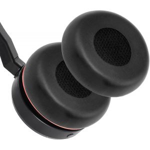 LORANKA-1 Paire Coussinet Casque pour jabra, Coussinets de Rechange en Mousse &agrave; M&eacute;moire de Forme et Cuir pour Jabra Evolve 75, 75+, 75 UC, 75MS Installation Facile, Remplacement Coussinets d'oreille - Neuf