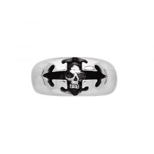 Bague Homme T&ecirc;te De Croix Argent - Neuf