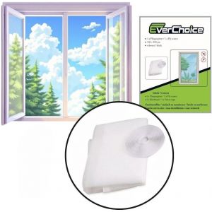 MAA-Moustiquaire pour fenêtre - Moustiquaire sans perçage - Moustiquaire et moustiquaire avec bande Velcro autocollante - Découpable et lavable - Résistant aux UV - 1 pièce - 130 x 160 cm - Blanc - Neuf