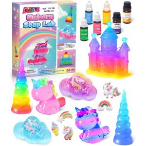 Kaaql-Kit Fabrication Savon Enfant,Licorne Activites Manuelles Pour Enfants 5 6 7 8 9 10 11 12 Ans Experiences Scientifiques Enfants Avec Base De Savon Moule Silicone Pour Fille Garçon Cadeau Anniver - Neuf