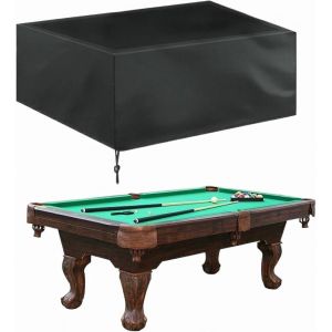 Housse De Billard Anti-Poussière Pour Extérieur, Intégrale, Solide, Avec Cordon. Housse De Protection Pour Table De Billard, Dimensions 235 X 135 X 20 Cm, Noire. - Neuf