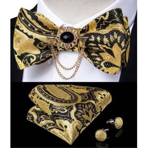 Dibangu Hommes Rose Solide Auto-Cravate Noeud Papillon Poche Carr&eacute; Boutons De Manchette Broche Ensemble Pour Mariage Mari&eacute; Mariage Affaires F&ecirc;te Noeuds Papillon--Ldlh3013 - Neuf