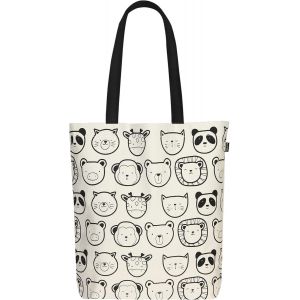 Sjzg-Ecoright 100% Organic Canvas Tote Bag With Zip, Eco-Friendly Small Tote Bags For Women For Christmas, Travel, Beach & Shopping - Neuf