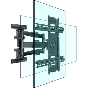 MEVRONISSHOP-Support Mural TV 37-70 Pouces TV Vertical Rotatif &agrave; 90&deg; Fixation Murale Tele Orientable Inclinable, Bras T&eacute;l&eacute;vision Mural Articul&eacute; Vesa Max de 400&times;400mm, Capacit&eacute; Max 37,5kg, DY3770 - Neuf