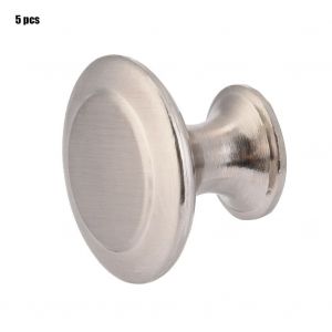 Lot de 5 poignees de placard de cuisine rondes en alliage de zinc, style simple (brosse) - Neuf