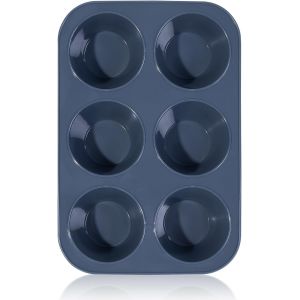 Grand Moule À Muffins 6 Moules En Silicone Plaque À Muffins Anti-Adhésif Moule À Pâtisserie Pour Muffins, Cupcakes, Brownies, Pudding 27,8 X 19 X 5 Cm (Gris) - Neuf