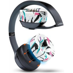 Coussinets Anti-Transpiration brevet&eacute;s pour Beats Solo 4, Solo 3 et Solo 2, fabriqu&eacute;s par Wicked Cushions | R&eacute;sistants &agrave; la Transpiration et lavables en Machine | 90's White - Neuf