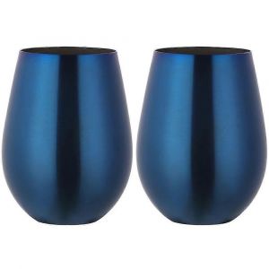 Verre &Agrave; Vin Sans Pied En Acier Inoxydable, Cadeau Id&eacute;al Pour La F&ecirc;te Des P&egrave;res. Gobelet Isotherme Portable Pour La Piscine, Le Camping, Les Barbecues Et Les Voyages - Lot De 2 Verres En M&eacute;tal. - Neuf