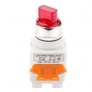 Interrupteur rotatif autobloquant a 2 positions avec selecteur maintenu et LED LAY37-11XD/2 - Neuf