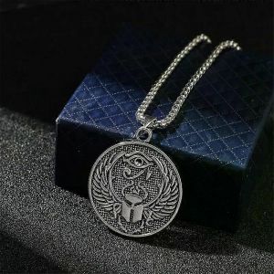 Vintage Punk Style Gothique Oeil D'horus Pharaon Gardien Dieu Tête D'aigle Collier Pendentif Amulette Homme Égyptien Ancien - Neuf