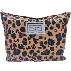 KALANKA-Trousse de Toilette Voyage Femme Léopard Trousse de Maquillage pour Femme Marron léopard, Trousse de Toilette pour Femme et Fille avec Fermeture éclair - Neuf