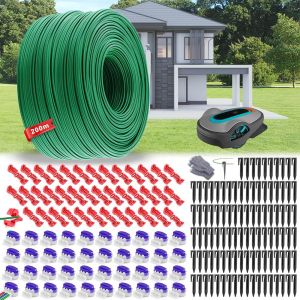 MEVRONISSHOP-Cable Peripherique Robot Tondeuse 200m,Fil Robot Tondeuse,Universelles Cable Tondeuse+100Piquets+40Connecteurs de C&acirc;ble+40Bornes de Connexion,Tondeuse Gazon Fil P&eacute;riph&eacute;rique,Accessoires - Neuf