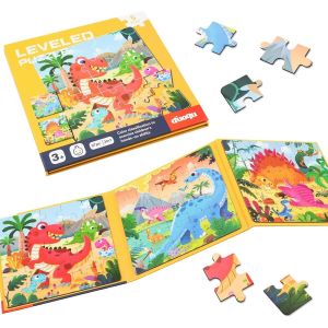ERYI-Puzzles En Magnétique,Jouet Puzzle En Magnétique Pour Enfants,Livres Pliants,Puzzles En Magnétique Jeu Éducatif Magnétique,Jeu De Puzzle Interactif Pour Fille Garçon 3 4 5 Ans(Dinosaure) - Neuf