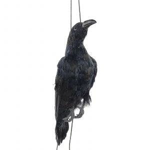 Réaliste Pendaison Corbeau Mort Leurre Grandeur Nature Corbeau À Plumes Extra Noir - Neuf
