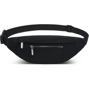 SJZG-Qukuds Sac Banane Homme Imperméable Sacoche Banane Et Sangle Réglable,Unisexe Sac Banane Pour Homme Femme Voyage Randonnée Pochette Ceinture (Noir) - Neuf