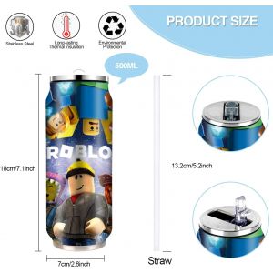 Subzonal-Roblox Bouteille D'eau En Acier Inoxydable 500 Ml, Bouteille De Sport, Pliable, Avec Paille, R&eacute;utilisable, Pour Les Voyages, Le Sport, (Monde Spatial) - Neuf