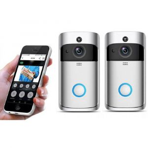 Sonnette vid&eacute;o WiFi avec communication bidirectionnelle et d&eacute;tection de mouvement - Cam&eacute;ra de s&eacute;curit&eacute; 1080p, t&eacute;l&eacute;commande, installation facile - Neuf