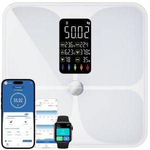 Balance Pese Personne Connectée, Balance Connectée Avec Grand Écran, Balance Impedancemetre Avec 22 Données Corporelles, Balance Masse Graisseuse Et Musculaire, Balance Intelligente Avec App - Neuf
