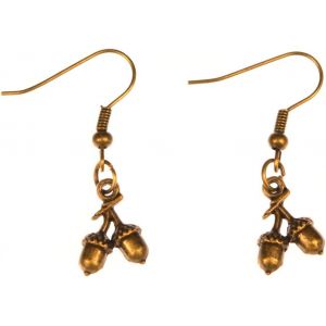 Kal-Gland For&ecirc;t D'automne &Eacute;cureuil Noix De Noix De Boucles D'oreille De Bronze - La Main De Mode Bijoux Argent&eacute; Boucles D'oreille - Neuf