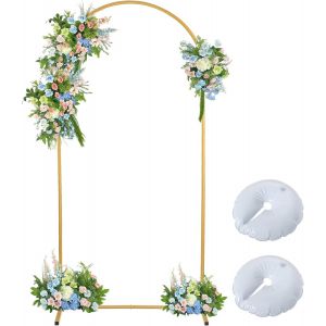 Mevronisshop-Support D'arche De Mariage Carr&eacute; En M&eacute;tal Dor&eacute; De 1,8 M Pour Arche De Fond De Jardin, Arche De Ballons Floraux, D&eacute;coration Pour C&eacute;r&eacute;monie De Mariage, Anniversaire, F&ecirc;te Pr&eacute;nuptiale (Dor&eacute; - Neuf