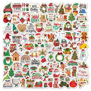 100 Pcs D&eacute;coration De No&euml;l Autocollants De Dessin Anim&eacute;, Imperm&eacute;able &Agrave; L'eau Autocollants Cadeaux Pour Les Enfants Valise Ordinateur Portable De Bureau Porte-Fen&ecirc;tre De La Carte - Neuf