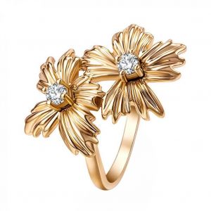 Femmes &Agrave; La Mode Dame Bague Zircon D&eacute;coration Fleur Forme D&eacute;licat Bijoux Cadeau (#7.75) - Neuf