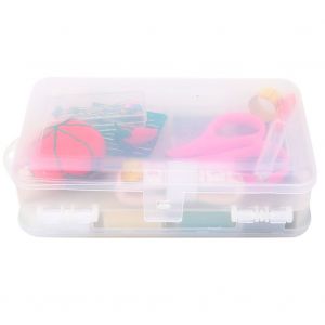 Boite de 24 pieces a double couche pour couture, broderie, aiguilles, fils, feutrage, bricolage - Neuf