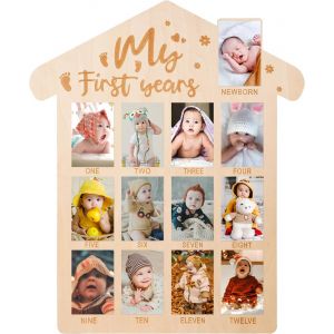 YEMAESRE-Cadre Photo Bébé, Cadre Photo Nouveau Né Cadre Photo 12 Mois Pour Garçon Fille Nouveau-Né Bébé Anniversaire Souvenirs Crèche Décorations (36X30Cm) - Neuf