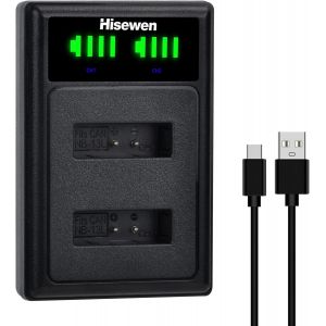 NB13L NB-13L Chargeur de Batterie Double LED pour Canon PowerShot G7X Mark II,G1X Mark III,G5X,G9X,SX620,SX720,SX730,SX740 HS-Noir - Neuf