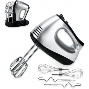 Fouet &Eacute;lectrique Anti-&Eacute;claboussures, 5 Vitesses Avec Bouton Turbo, Avec Base De Rangement, 6 Accessoires En Acier Inoxydable, Fouet &Eacute;lectrique Pour La Cuisson De Cuisine, 300 W - Neuf