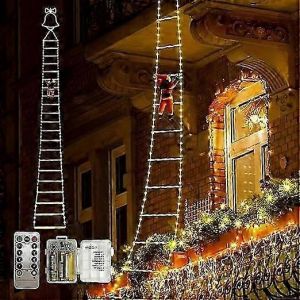 Santa Claus &Eacute;chelle de Lumi&egrave;re de D&eacute;coration de No&euml;l, 3m/10ft LED Suspendu Santa sur l'&Eacute;chelle de la D&eacute;coration avec 8 Modes de Lumi&egrave;re et de Contr&ocirc;le &agrave; Distance pour l'Int&eacute;rieur O - Neuf