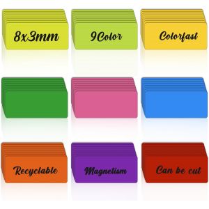 Lot de 72 Bandes Magn&eacute;tiques Inscriptibles 30 x 80 mm &Eacute;tiquettes Multicolores pour &Eacute;crire Panneaux Effa&ccedil;ables pour Tableau Blanc, R&eacute;frig&eacute;rateur - Neuf