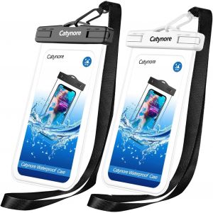 Kalanka-Pochette Étanche Telephone Housse Sac Étanche Smartphone Certifiée Ipx8 Touch Sensible Compatible Avec Iphone Se/11/ Xr/ 7/8/ P30/ P20, Jusqu'à 6.5 Pouces-Lot De 2-Transparent Et Noir - Neuf