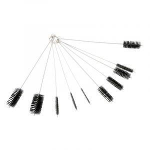 Ensemble de brosses de nettoyage noires pour bouteilles, avec manche long, fin et flexible, pour nettoyer l'eau, la bière, le vin, les bouteilles, les tubes, les flacons, les carafes et les pailles - Neuf