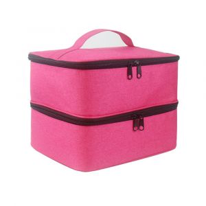 Organiseur de vernis à ongles amovible à 2 niveaux - Peut contenir 40 flacons (15 ml - 0,5 oz liquide), étui à vernis à ongles avec pochette de rangement pour outils (CURLY) - Neuf