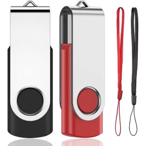 Cle USB 2GB Lot 2 Clé USB 2.0 Flash Drive Mémoire Stick Stockage Rotation Disque Pendrive pour Ordinateur Portable/PC/Voiture (Noir & Rouge) - Neuf
