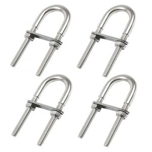 Boulons En U 4 Pièces Boulon Boulon En U En Acier Inoxydable 304 Boulons Boulon Inox Pour Fixation Des Tuyaus Argent Avec ¿Crous Et Des Joints De Accessoires Bateau 78 X 41,5 Mm - Neuf