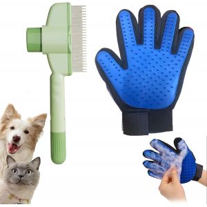 Jgd-Gant Poil Chat Peigne &Agrave; Dents Souples Brosse Pour Chat Conception Velcro Brosse Chien Maille Respirante Pour Toilettage Quotidien Nettoyage En Profondeur Massage Relaxation Voyage Portable - Neuf