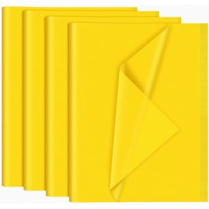 120 Feuilles De Papier De Soie Jaune 35 X 50 Cm Papier De Soie D'emballage Jaune En Vrac Feuilles De Papier D'emballage Jaune Pour Sacs Cadeaux Emballage B&eacute;b&eacute; Douche D&eacute;cor Tournesol - Neuf